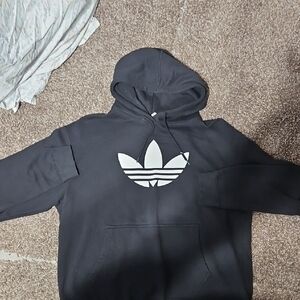 Adidas Charcoal Hoodie with White TrefoilNWOT